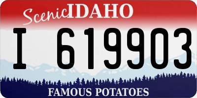 ID license plate I619903