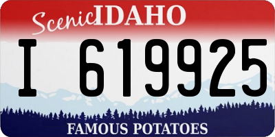 ID license plate I619925