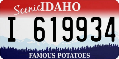 ID license plate I619934