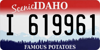 ID license plate I619961