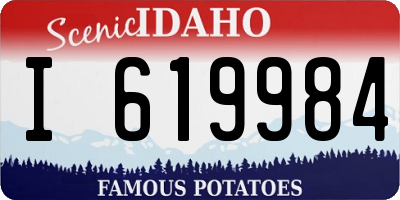 ID license plate I619984