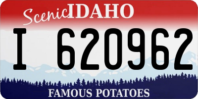ID license plate I620962