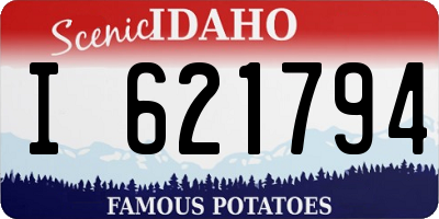 ID license plate I621794