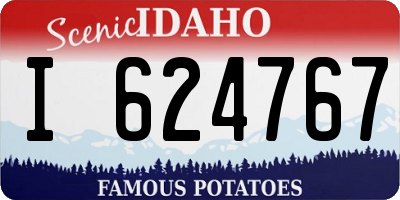 ID license plate I624767