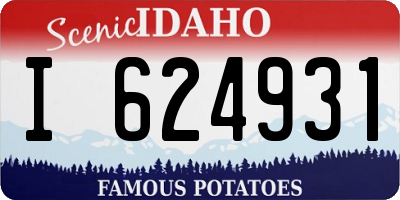ID license plate I624931