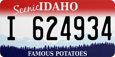 ID license plate I624934