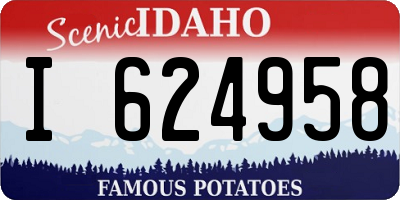 ID license plate I624958