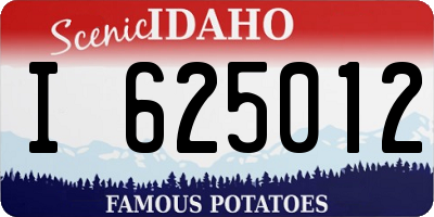 ID license plate I625012