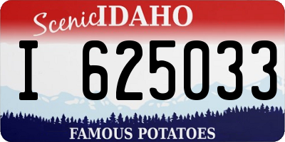 ID license plate I625033