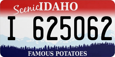 ID license plate I625062