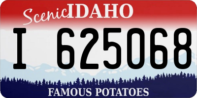 ID license plate I625068