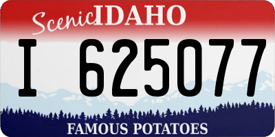 ID license plate I625077