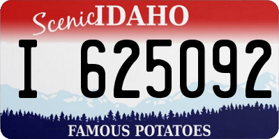 ID license plate I625092