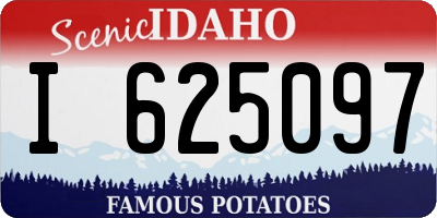 ID license plate I625097