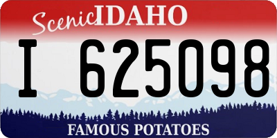 ID license plate I625098