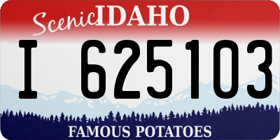 ID license plate I625103