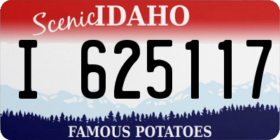 ID license plate I625117