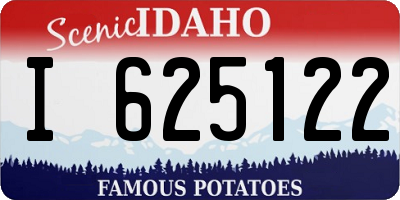 ID license plate I625122