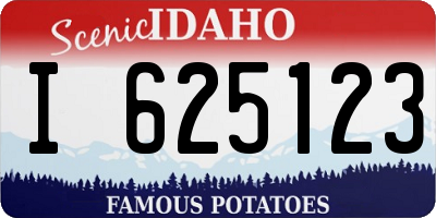 ID license plate I625123