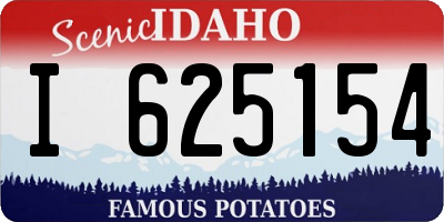 ID license plate I625154