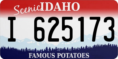ID license plate I625173