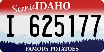 ID license plate I625177