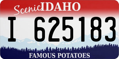 ID license plate I625183