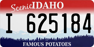 ID license plate I625184
