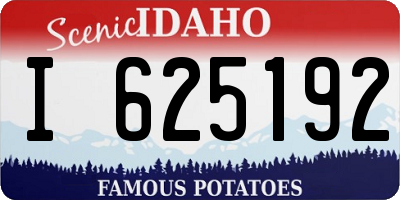 ID license plate I625192