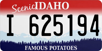 ID license plate I625194