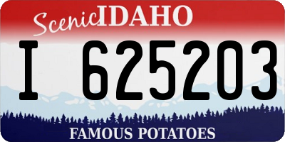 ID license plate I625203