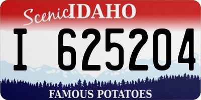 ID license plate I625204