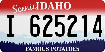 ID license plate I625214