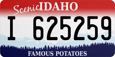 ID license plate I625259