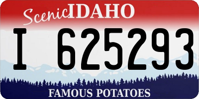 ID license plate I625293