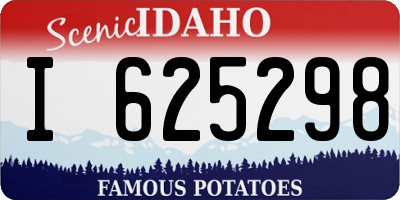 ID license plate I625298