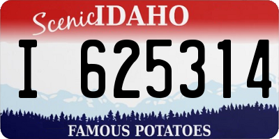 ID license plate I625314