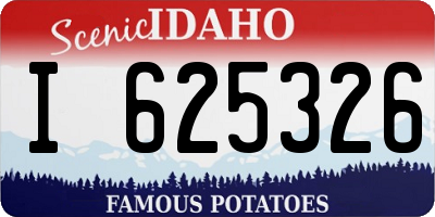 ID license plate I625326