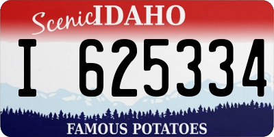 ID license plate I625334