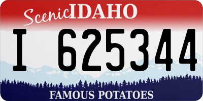 ID license plate I625344