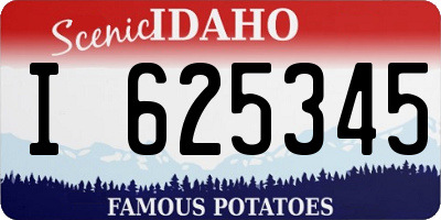 ID license plate I625345