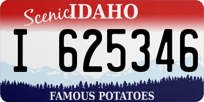 ID license plate I625346