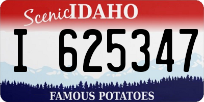 ID license plate I625347