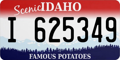ID license plate I625349