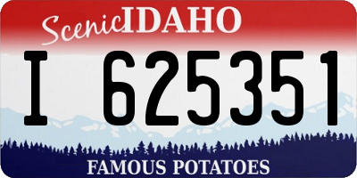 ID license plate I625351