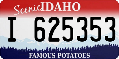 ID license plate I625353