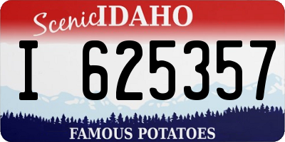 ID license plate I625357