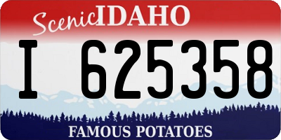 ID license plate I625358