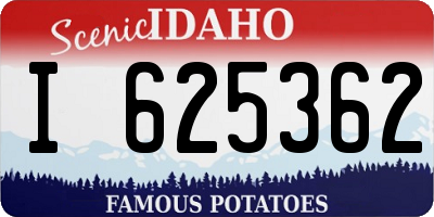 ID license plate I625362