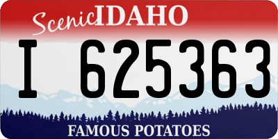 ID license plate I625363